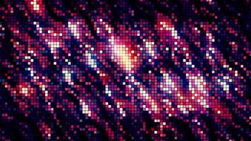 Light abstract pixelated background with small flashing red particles, seamless loop. Motion. Retro pattern with colorful mosaic stains. video