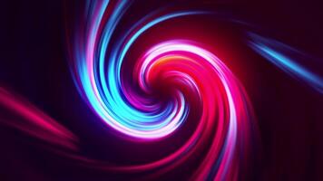 Dynamic animated colorful vortex, seamless loop. Motion. Top view of bright tornado with glowing curving stripes. video