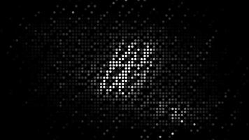 Animation backgrouAnimation background of glowing particles moving and shining. Motion. Diagonal shaped abstract canvas decorated by shimmering sequins, seamless loop.nd motion of glowing sphere video