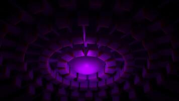 Abstract unknown purple machine with spinning mechanism, seamless loop. Design. Rings divided into sections rotating into the opposite directions. video