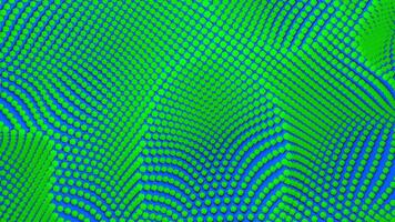 Green and blue background.Design. Small green and blue circles made in animation move around creating patterns . video