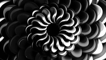 Dark twisted spring. Motion. The spiral in abstraction moves like a pigtail and spreads all over the footages in 3d . video