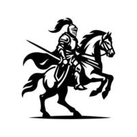 equestrian knight logo design. Horse warrior logo. war horse silhouette vector