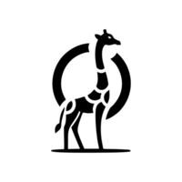 Giraffe animal logo design, logo illustration vector