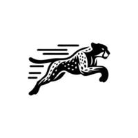 rápido corriendo leopardo animal logo. leopardo logo diseño vector