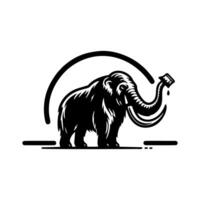 mammoth animal logo design. Tough black mammoth design. illustration design vector