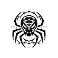 Black spider logo illustration design. spider logo vector