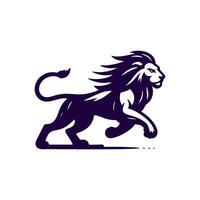 Running lion logo. Lion logo illustration vector