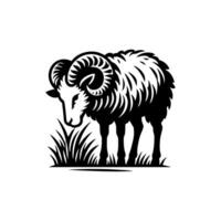 sheep logo design. illustration of black sheep vector