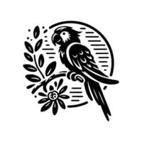 parrot logo design macaw illustration. parrot logo design vector