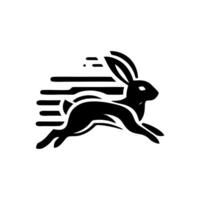 Rabbit running logo design template vector