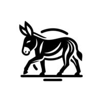 Donkey logo design illustration. Black Donkey icon logo vector