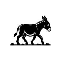 Donkey logo design illustration. Black Donkey icon logo vector