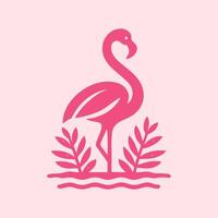 flamingo bird logo design, flamingo bird illustration, beautiful and elegant flamingo bird design vector