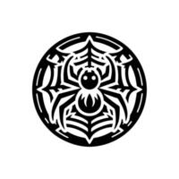 Black spider logo illustration design. spider logo vector