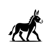 Donkey logo design illustration. Black Donkey icon logo vector