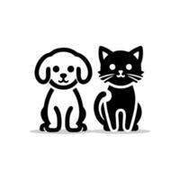 diseño de logotipo de perro y gato vector