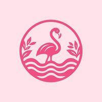 flamingo bird logo design, flamingo bird illustration, beautiful and elegant flamingo bird design vector