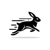 Rabbit running logo design template vector