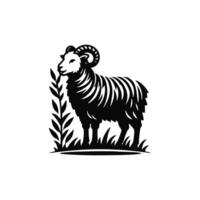 sheep logo design. illustration of black sheep vector