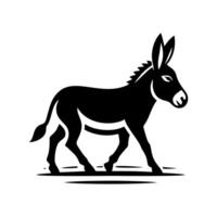 Donkey logo design illustration. Black Donkey icon logo vector