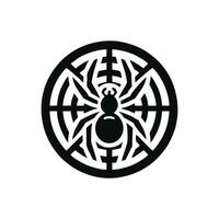 Black spider logo illustration design. spider logo vector