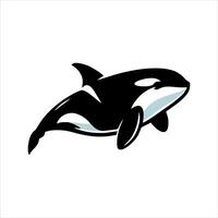 orca ballena logo diseño ilustración vector