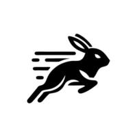 Logos of rabbit is running. Black bunny running logo concept. Rabbit logo design vector