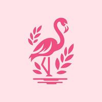 flamingo bird logo design, flamingo bird illustration, beautiful and elegant flamingo bird design vector