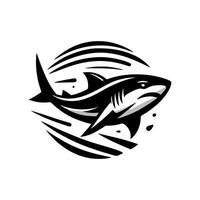 tiburón logo diseño ilustración. negro tiburón logo diseño vector