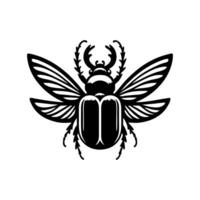 Horn beetle logo design. horn beetle logo illustration. vector