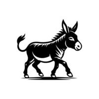 Donkey logo design illustration. Black Donkey icon logo vector