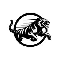 Black tiger logo. tiger logo design illustration vector