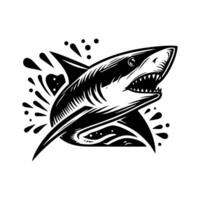 Black Shark logo design vector