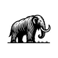 mammoth animal logo design. Tough black mammoth design. illustration design vector