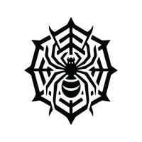 Black spider logo illustration design. spider logo vector