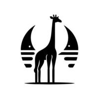 Giraffe animal logo design, logo illustration vector