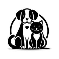 diseño de logotipo de perro y gato vector