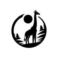 Giraffe animal logo design, logo illustration vector