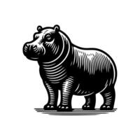 hipopótamo logo diseño. hipopótamo logo firmar vector