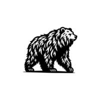 black and white bear logo. bear logo design template vector