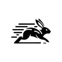 Logos of rabbit is running. Black bunny running logo concept. Rabbit logo design vector