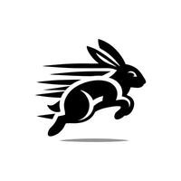 Rabbit running logo design template vector