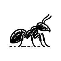 Black ant logo design. design illustration of a black silhouette ant vector