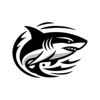 Shark logo design illustration. Black shark logo design vector