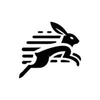 Rabbit running logo design template vector
