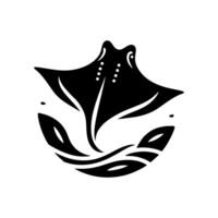 mantarraya logo diseño ilustrador vector