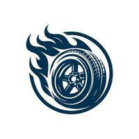 neumático logo. llantas logo diseño modelo. silueta rueda vector