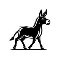 Donkey logo design illustration. Black Donkey icon logo vector