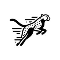 rápido corriendo leopardo animal logo. leopardo logo diseño vector